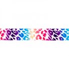 taille-elastiek 2,5 cm breed: panterprint colour /HALVE METER (nog twee halve meters)