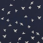 jassenstof witte vogels op donkerblauw