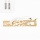 dubbelgeweven wit  koord met vaste zilverkleurige koordstoppers