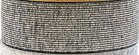 taille-elastiek 3 cm breed: zilver met zwart / HALVE METER