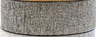 taille-elastiek 2,5 cm breed: zilver met zwart / HALVE METER