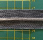 rits aan de meter, gemetalliseerd zilverkleurig op grijs 4mm