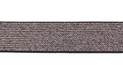 glitter-taille-elastiek zwart/zilver 2,5 cm breed:  / HALVE METER