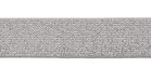 glitter-taille-elastiek grijs/zilver 2,5 cm breed:  / HALVE METER