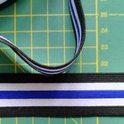 sierelastiek voor over zijnaden 2,5 cm: blauw in het midden (nog 1 meter)