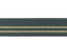 taille-elastiek 3 cm breed: donker grijs met twee gouden lurex strepen / HALVE METER
