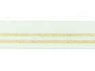 taille-elastiek 3 cm breed: gebroken wit met twee gouden lurex strepen / HALVE METER
