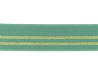 taille-elastiek 3 cm breed: oud groen met twee gouden lurex strepen / HALVE METER
