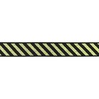 elastiek 2,5 cm breed: schuine streep lurex goud op zwart / HALVE METER