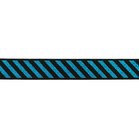 elastiek 2,5 cm breed: schuine streep lurex turquoise op zwart / HALVE METER