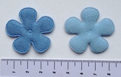 35mm bloem spijkerstof lichtblauw