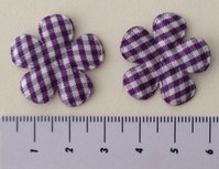 25mm bloem ruit - donkerpaars/wit 