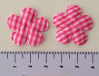 25mm bloem ruit - roze-wit