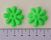28 mm bloemetje, viltachtig, neongroen
