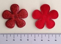 bloem 35mm rood met glitter