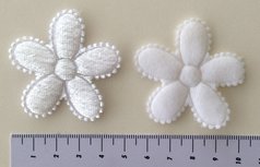 grote bloem, glimmend zilverwit 5cm