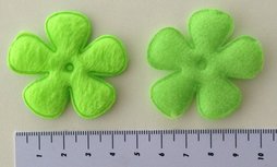 grote bloem 46mm, pluche neongroen