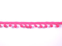 pomponband met kleine bolletjes, fuchsiaroze