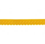 okergeel omvouwelastiek met klein schulprandje op de vouw