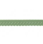 oudgroen (grijzig groen) omvouwelastiek met klein schulprandje op de vouw