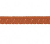 roze-bruin omvouwelastiek met klein schulprandje op de vouw