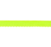 neongroen omvouwelastiek met klein schulprandje op de vouw