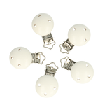 speenkoordclip, hout wit gelakt met drie gaatjes