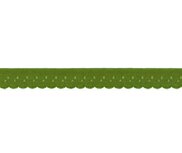 legergroen omvouwelastiek met klein schulprandje op de vouw