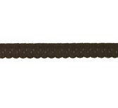 mokka omvouwelastiek met klein schulprandje op de vouw