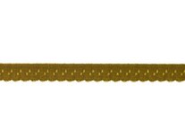 goudbruin omvouwelastiek met klein schulprandje op de vouw