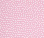  Karla: roze boordstof met ingeweven witte noppen