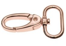 Musketonhaak ovaal / ros&eacute;-goud-kleurig 25 mm 