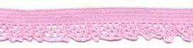 elastisch rucheband, roze, smal