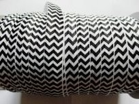 omvouwelastiek zigzag zwart/wit 