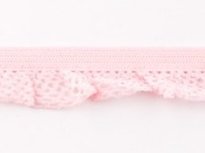 zeer zacht en elastisch rucheband, lichtroze15mm