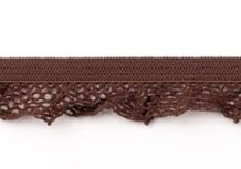 zeer zacht en elastisch rucheband, bruin 15mm