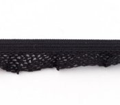 zeer zacht en elastisch rucheband, zwart 15mm