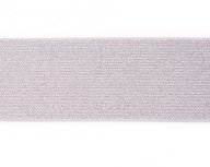 glitter-elastiek 5 cm breed :  /HALVE METER/ zilvergrijs