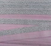 omvouwelastiek 1,6 cm breed met glitterband aan &eacute;&eacute;n kant / lichtroze