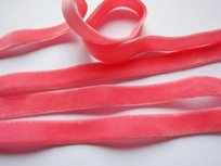 elastisch fluweelband koraalroze 1cm breed