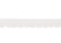 zacht soepel elastiek met kantje, wit 1 cm breed