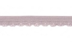zacht soepel elastiek met kantje, grijzig-lila 1 cm breed