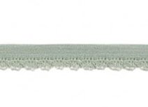 zacht soepel elastiek met kantje, oud mint 1 cm breed