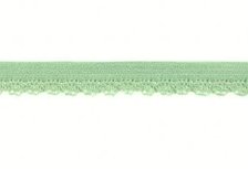 zacht soepel elastiek met kantje, lichtgroen 1 cm breed