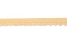 zacht soepel elastiek met kantje, zacht geel 1 cm breed