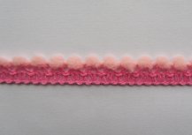 minibolletjesband, babyroze met donkerroze band