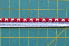 elastisch pomponband, rood