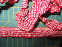 elastisch ruitjesband, rood/wit