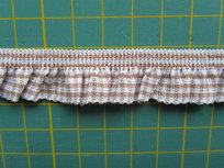 elastisch ruitjesband, kaki/wit