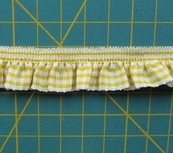 elastisch ruitjesband, geel/wit